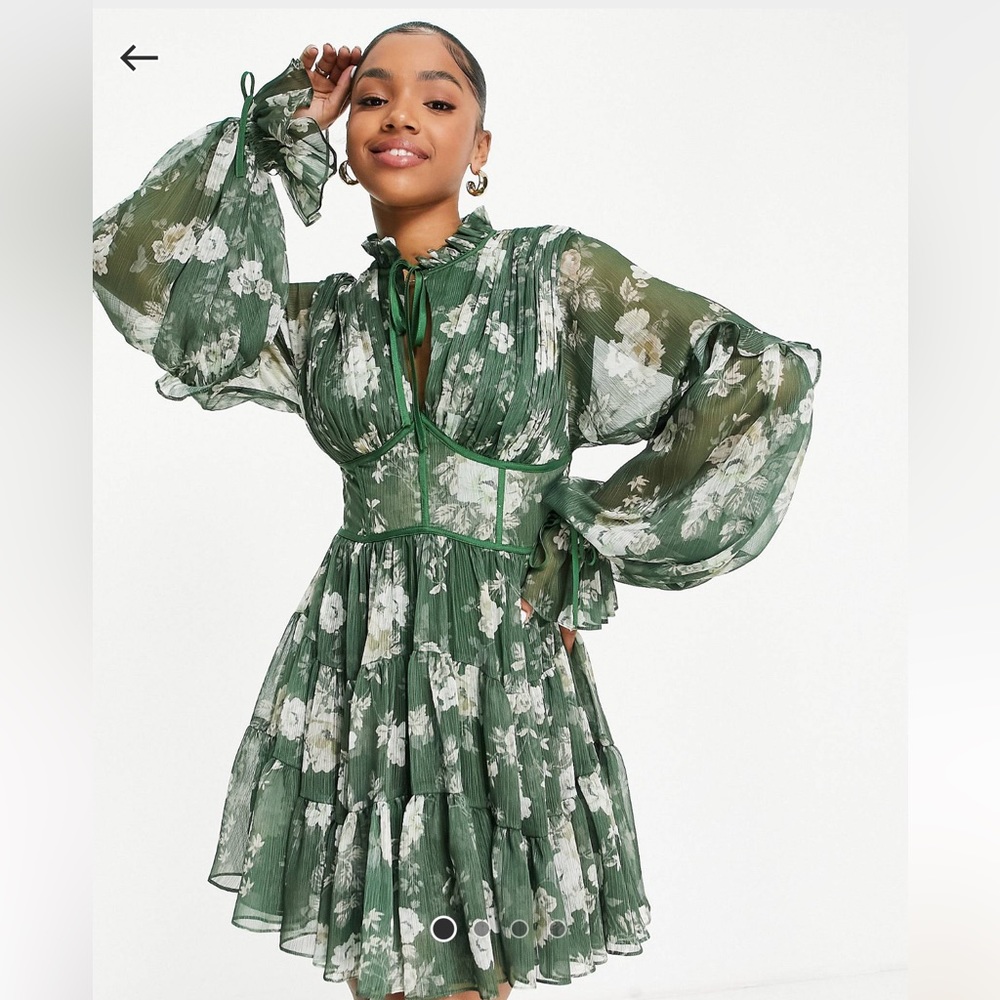 ASOS green floral dress